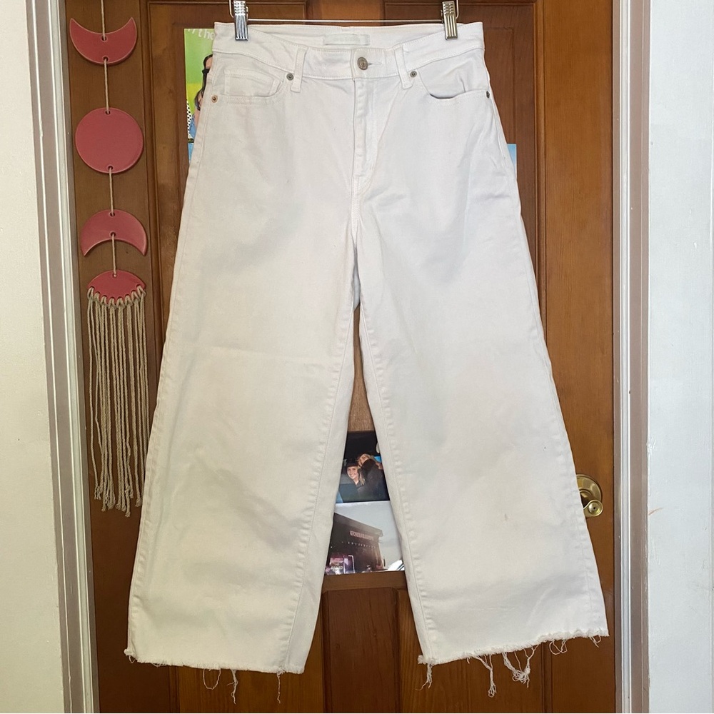 Uniqlo Cream Wide-Leg Jeans